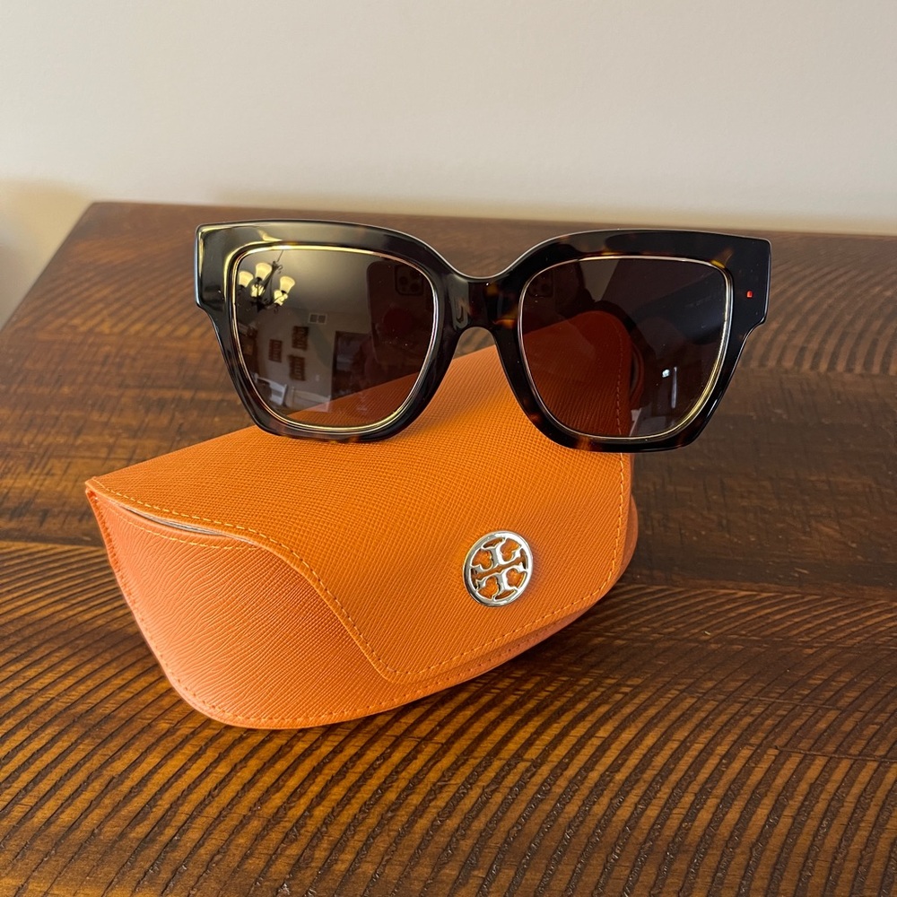 Tory Burch Black Sunglasses with Orange Case